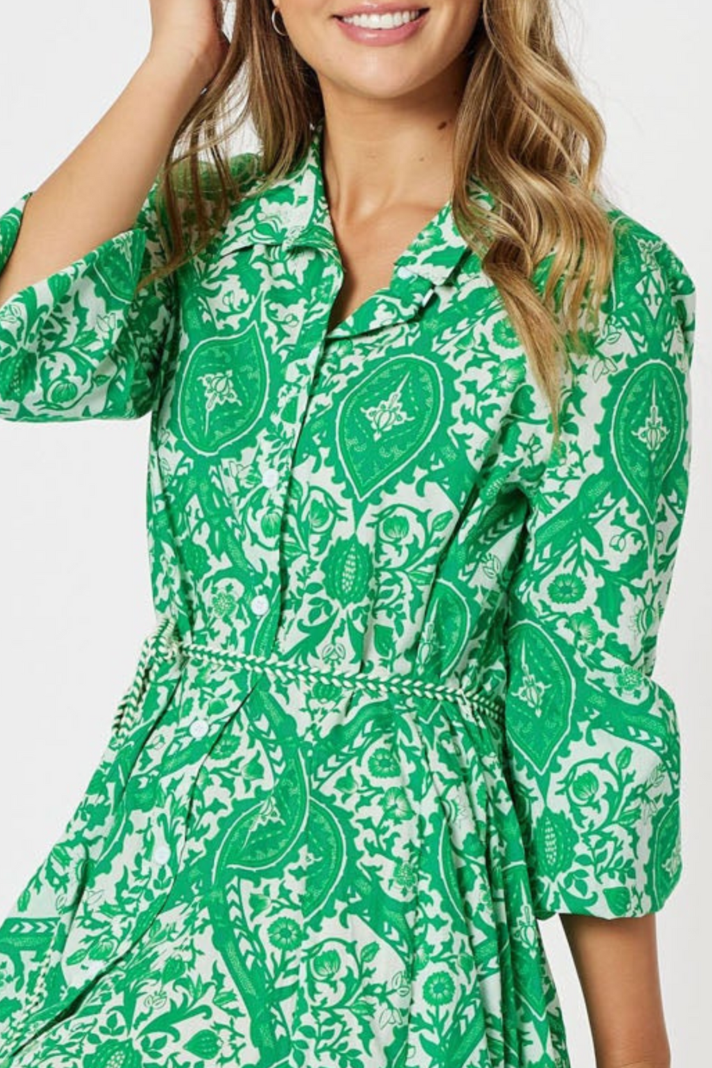 HOLA DRESS - Green Print