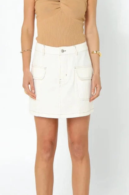 DARCY MINI SKIRT White – Frankie Co Clothing