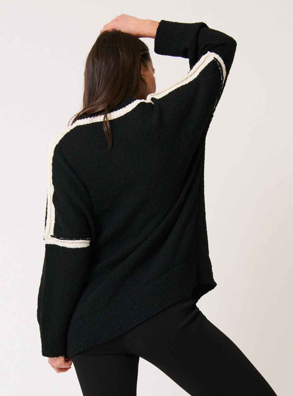 MAEVE KNIT SWEATER - Black