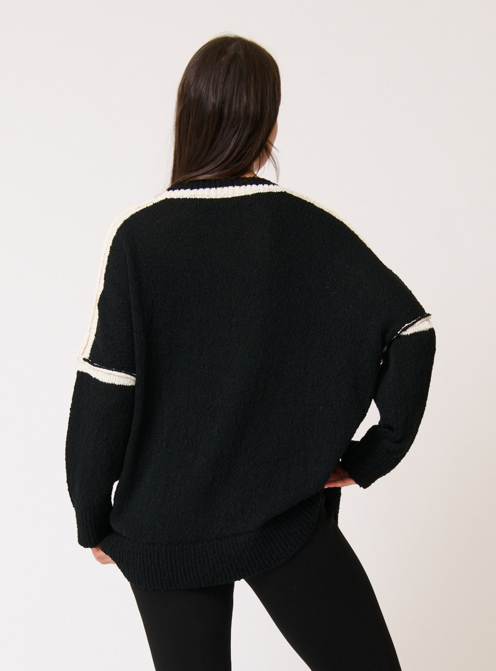 MAEVE KNIT SWEATER - Black