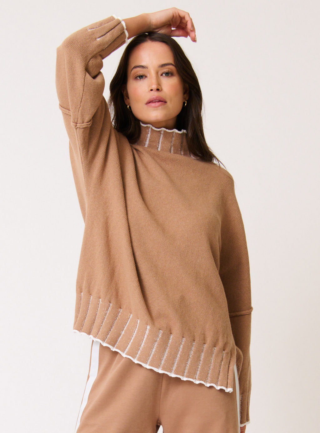 ROMY KNIT SWEATER - Fawn Stripe