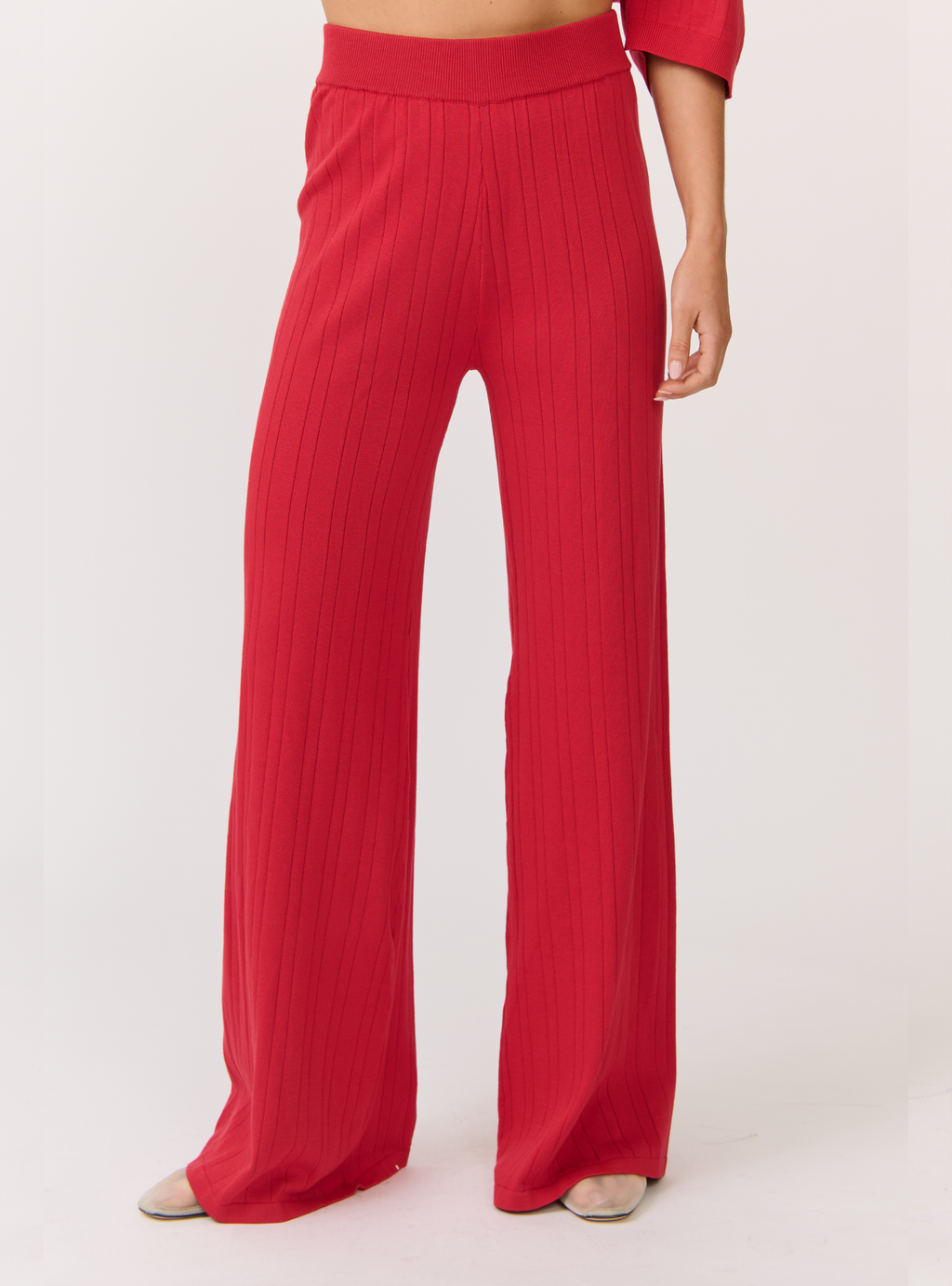 MOLLY RIB KNIT PANT - Cherry Knit