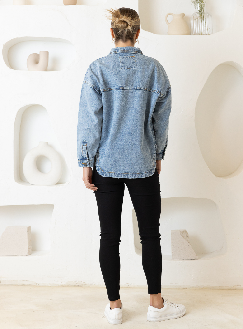 MONA DENIM SHACKET - Blue Wash