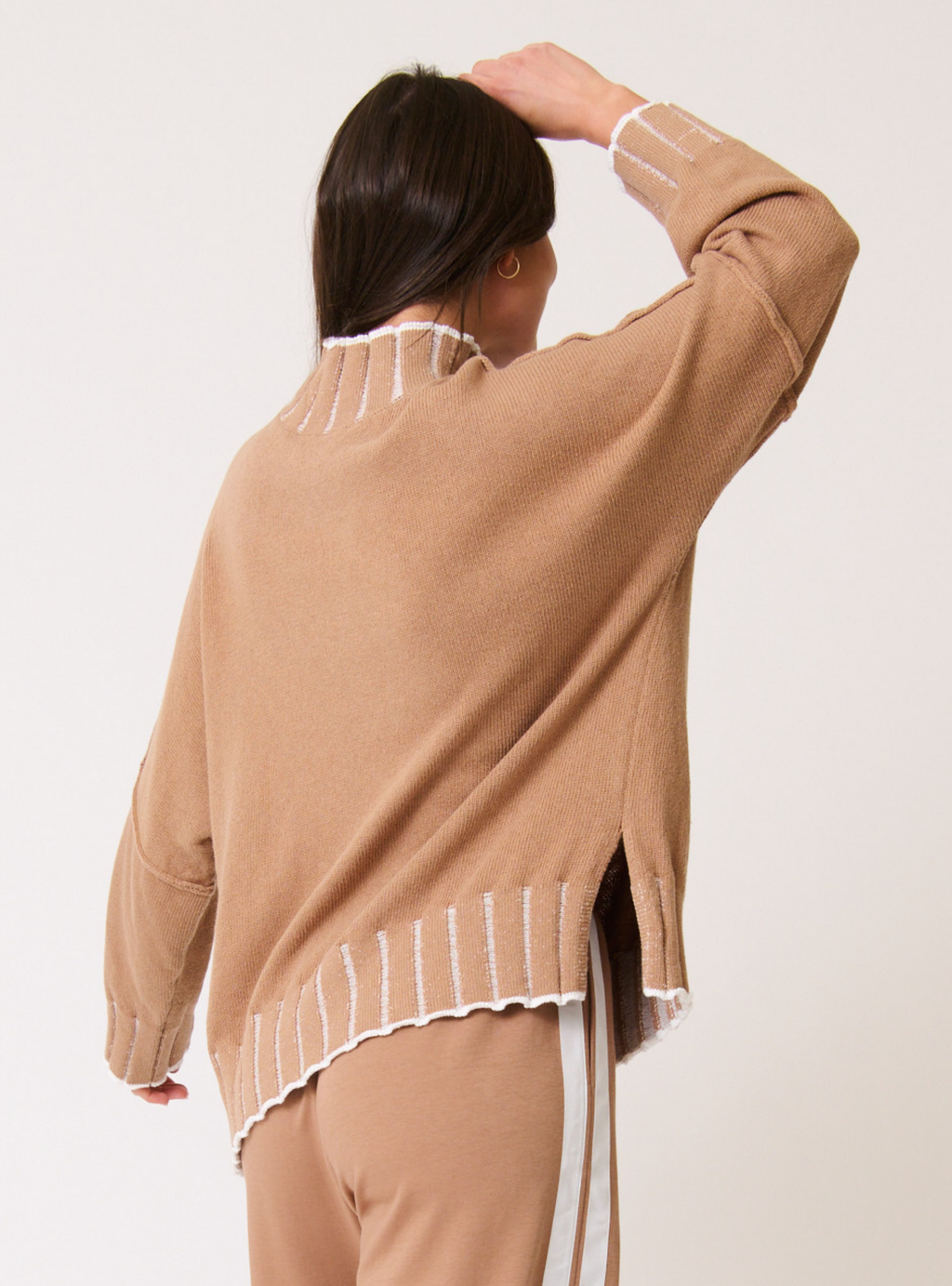 ROMY KNIT SWEATER - Fawn Stripe