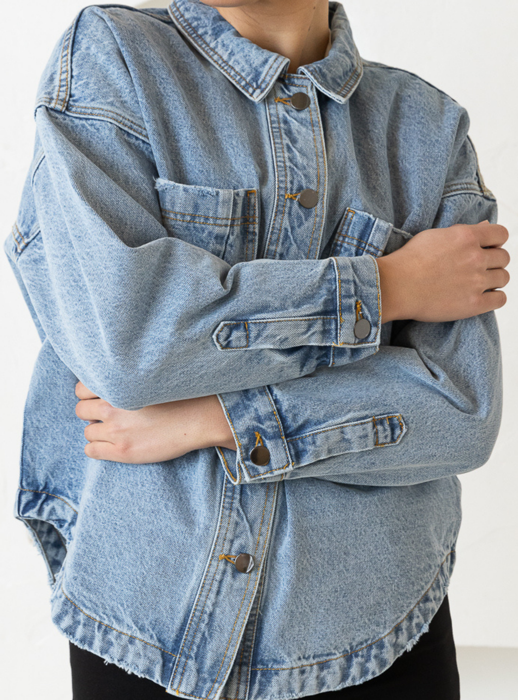 MONA DENIM SHACKET - Blue Wash