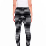 JADE PANT - Black/White Stripe