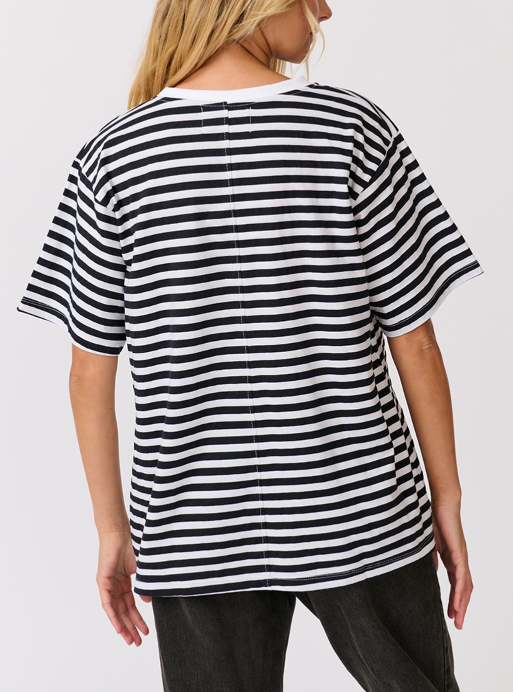 MARLIE TEE - Black/White Stripe