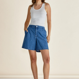 BREEZE RELAXED DENIM SHORTS - Dark Blue