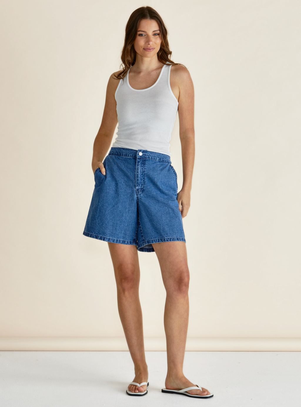 BREEZE RELAXED DENIM SHORTS - Dark Blue