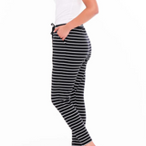 JADE PANT - Black/White Stripe