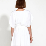 HERITAGE LINEN MAXI DRESS - White