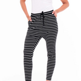 JADE PANT - Black/White Stripe