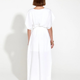 HERITAGE LINEN MAXI DRESS - White