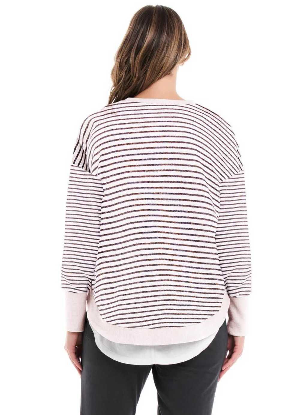 LUCY FRENCH TERRY SWEAT - Awning Stripe
