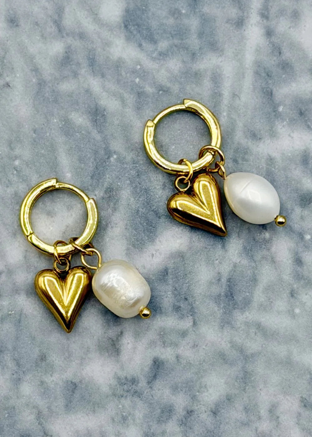 Heart Charm Hoops