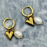 Heart Charm Hoops