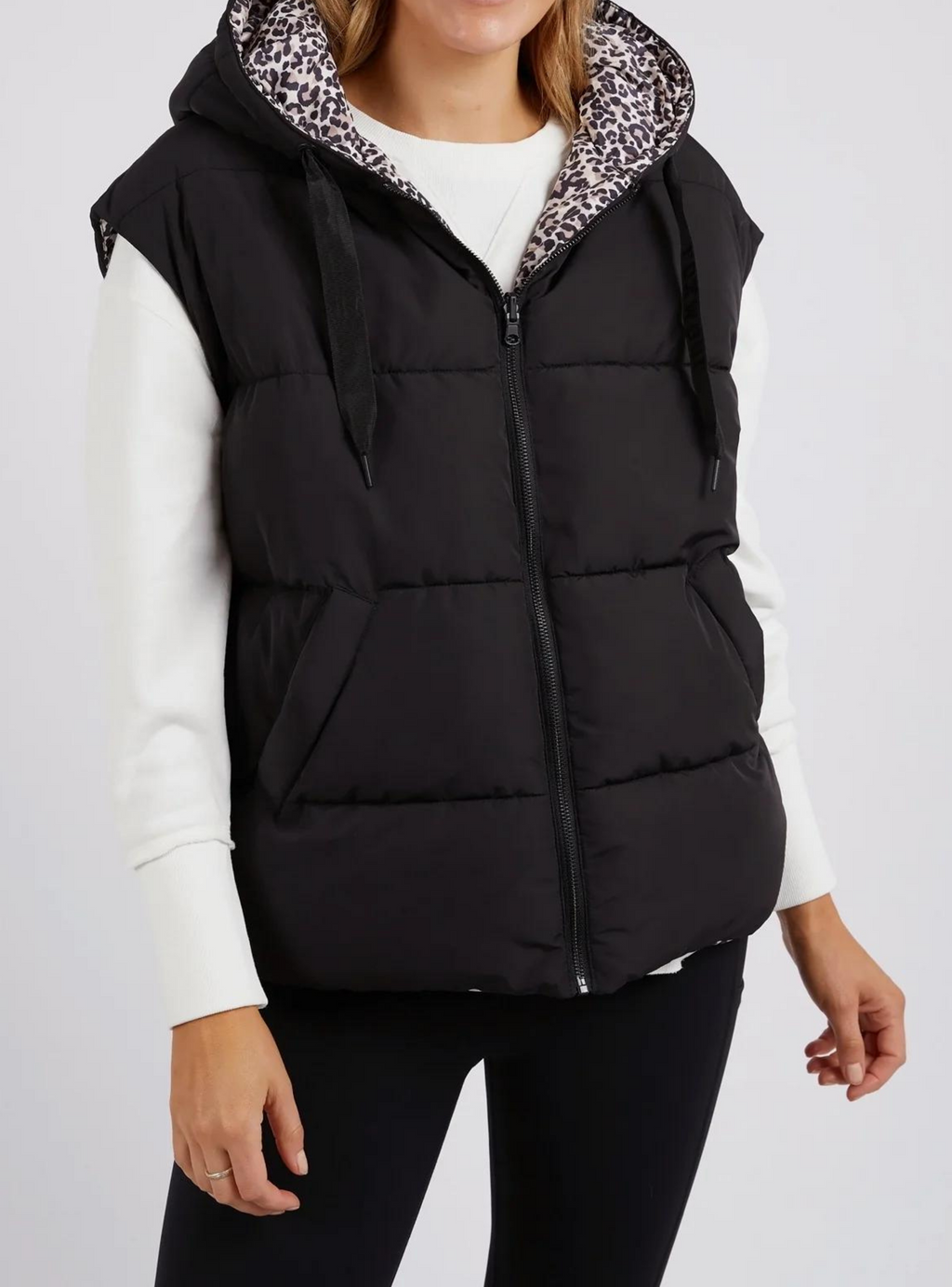 SPORTS LEOPARD VEST - Black