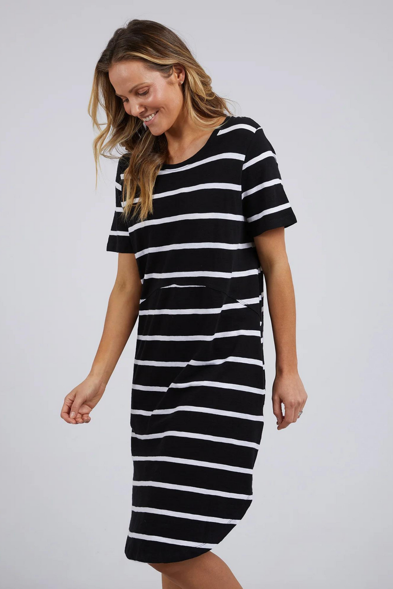BAY STRIPE DRESS - Black/White Stripe