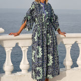 Dominica Dress - Mint/Navy