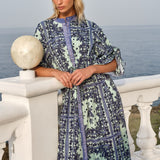 Dominica Dress - Mint/Navy