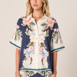 Solara Placement Print Collared Shirt