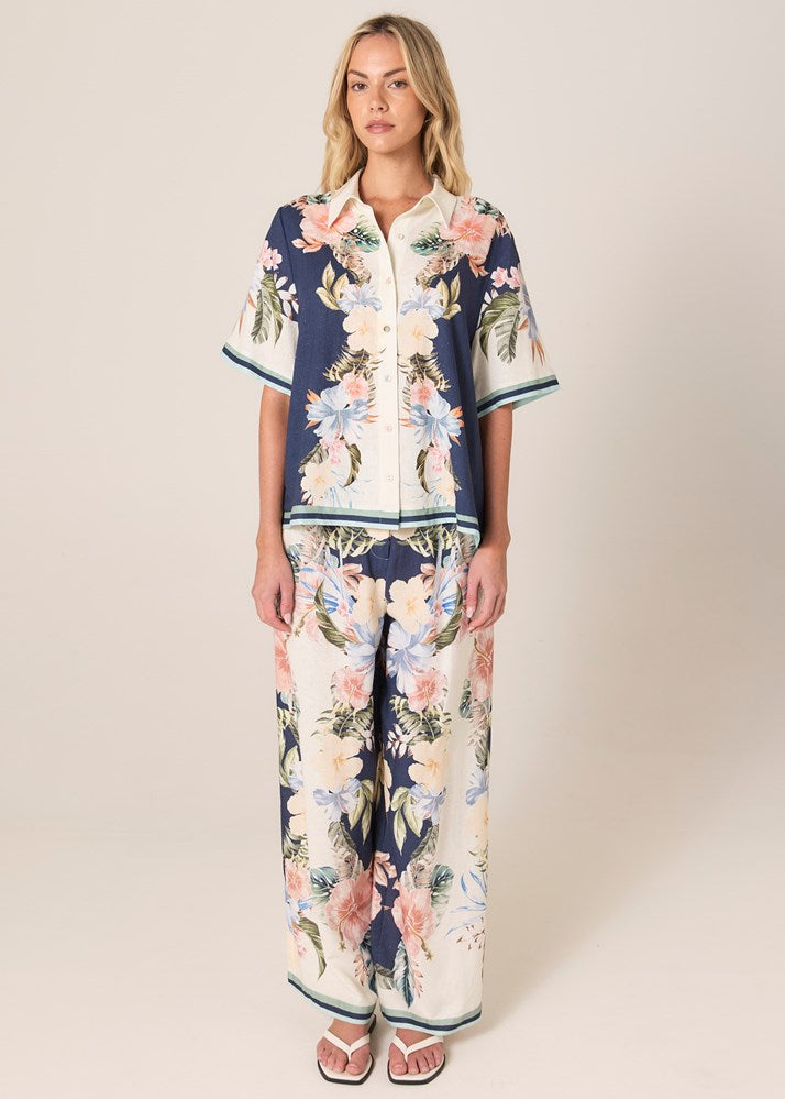Solara Placement Print Collared Shirt