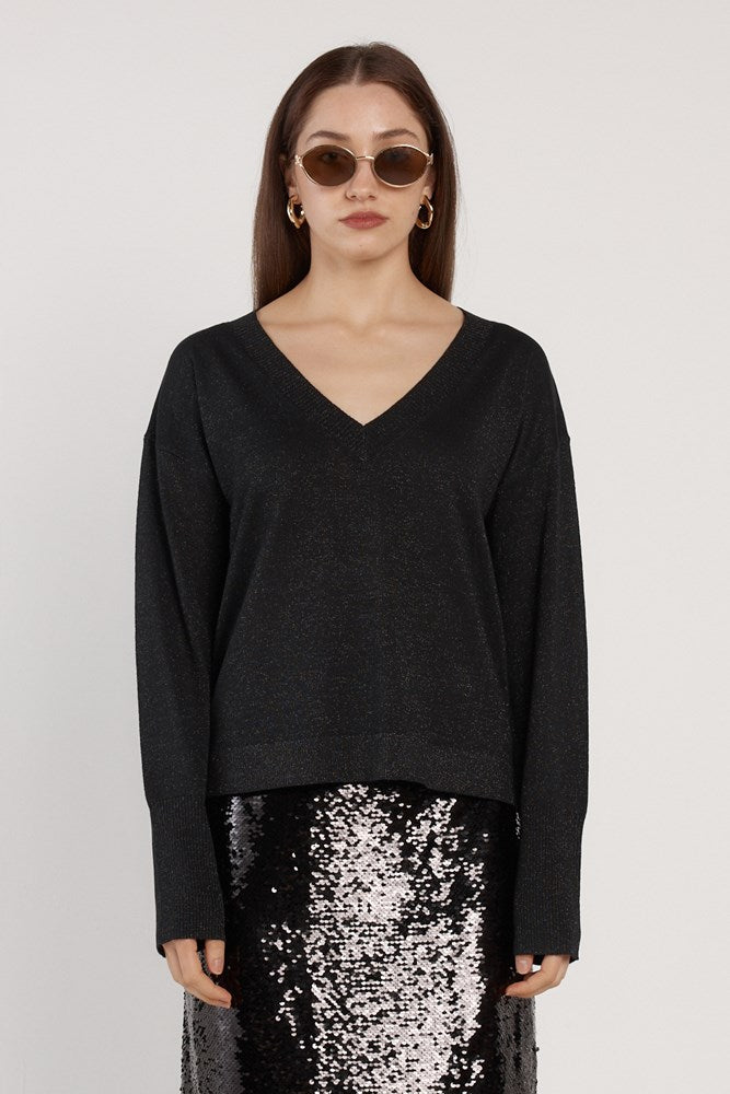 Oriane Sparkle V-Neck Knit