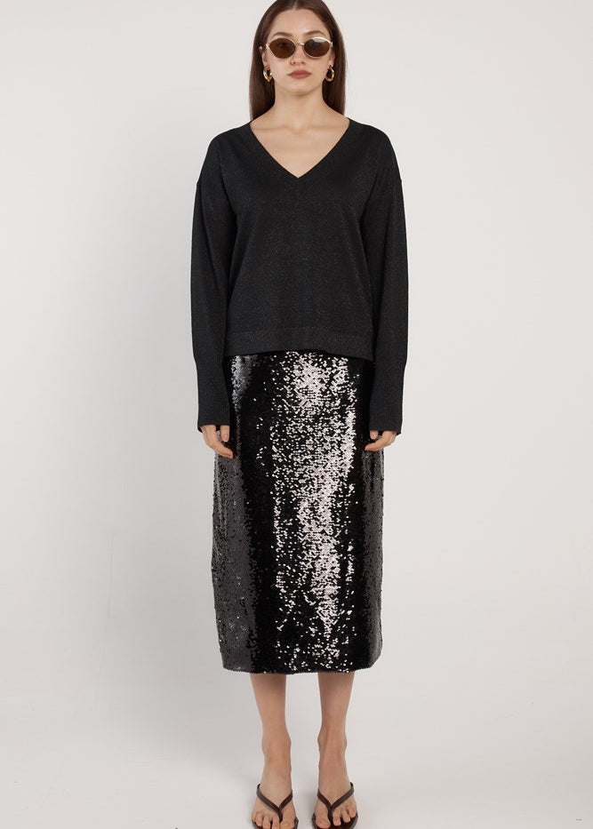 Oriane Sparkle V-Neck Knit