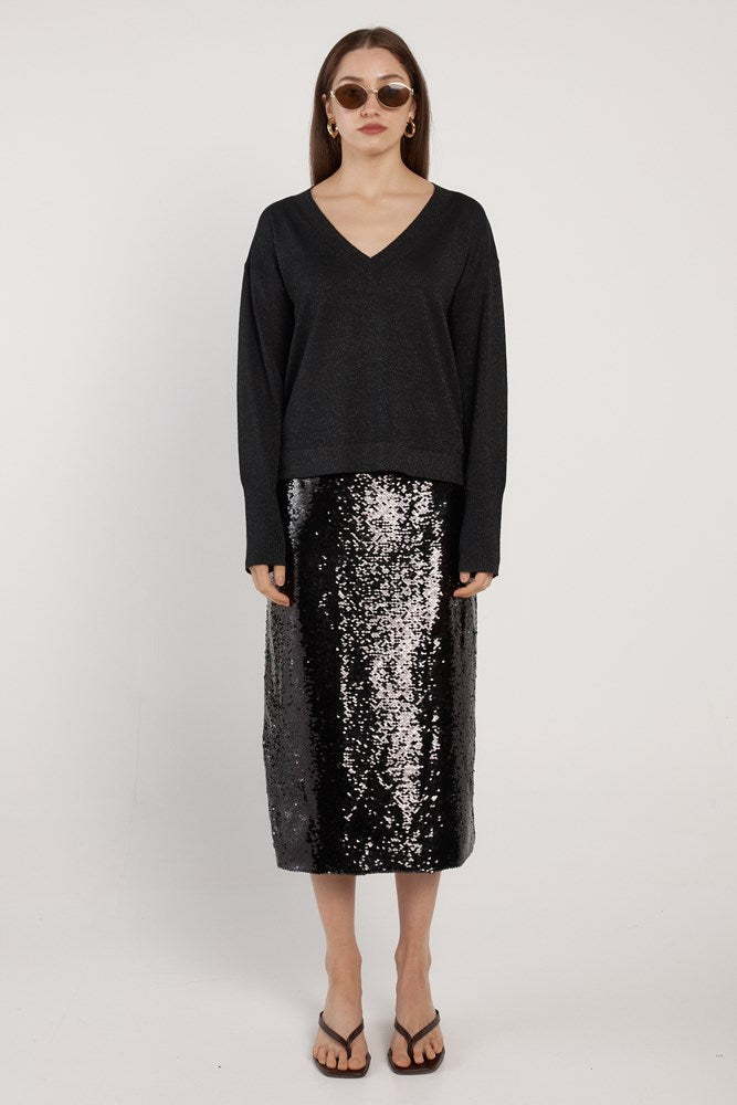 Oriane Sparkle V-Neck Knit