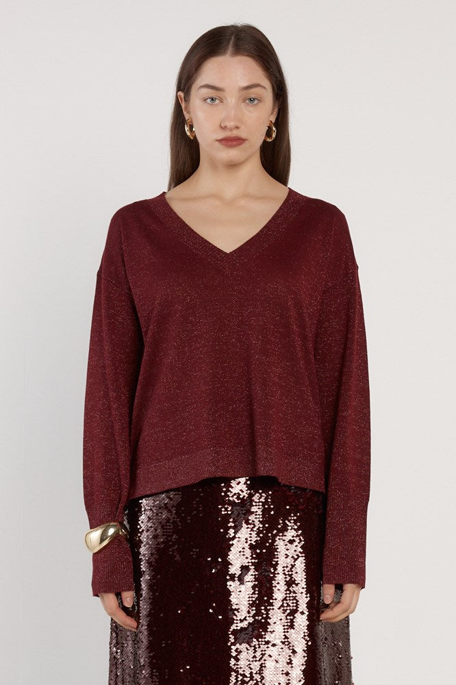 Oriane Sparkle V-Neck Knit