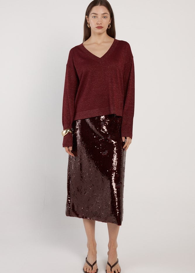 Oriane Sparkle V-Neck Knit