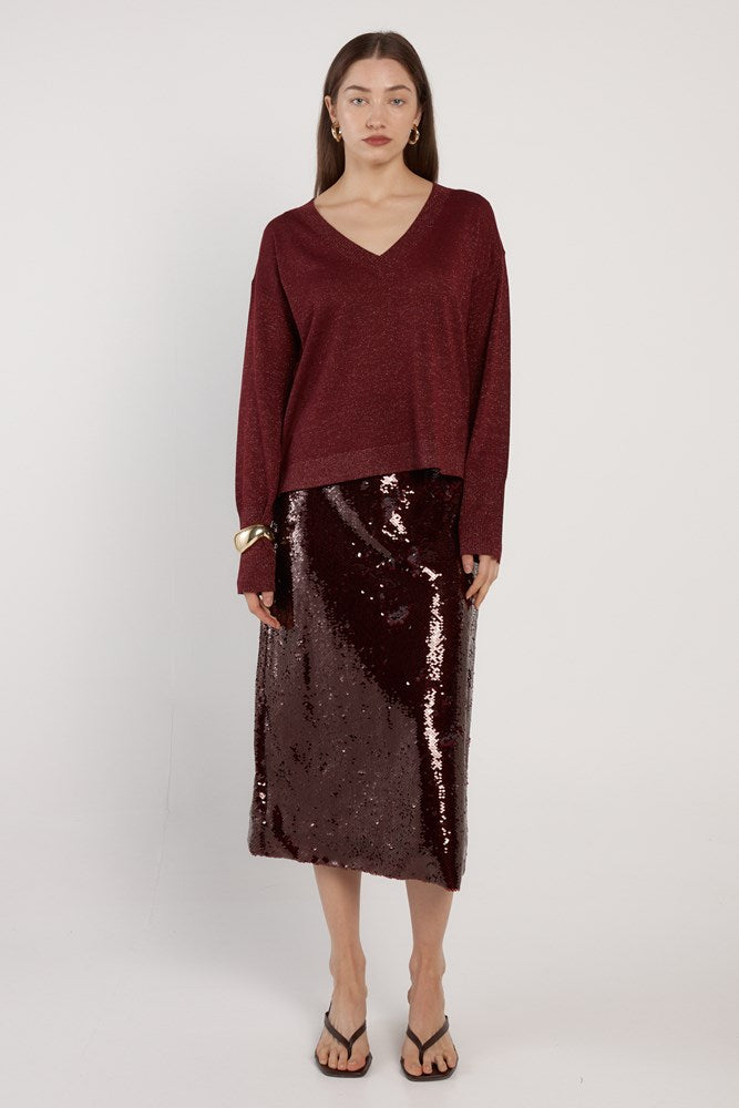 Oriane Sparkle V-Neck Knit