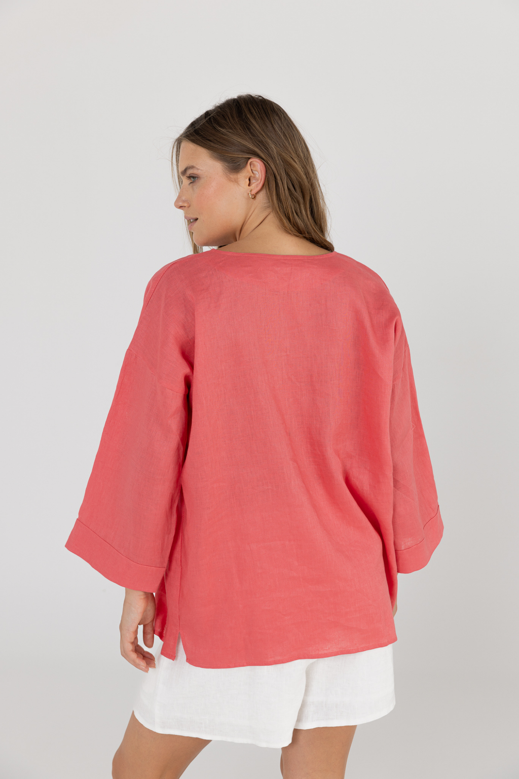 SAMMY LINEN SHIRT - Pomegranate