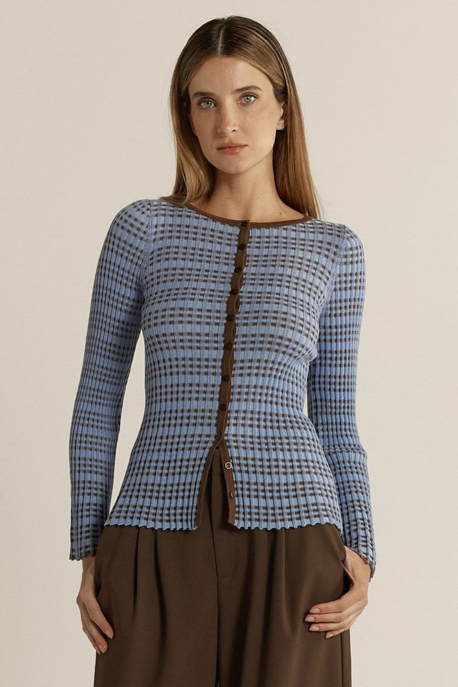 Nesta Check Knit Top