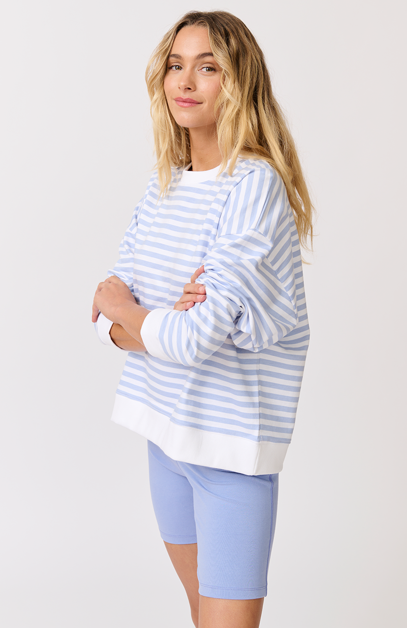 ADA SLIM SWEATER - Cornflower Stripe