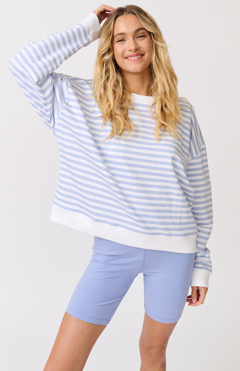 ADA SLIM SWEATER - Cornflower Stripe