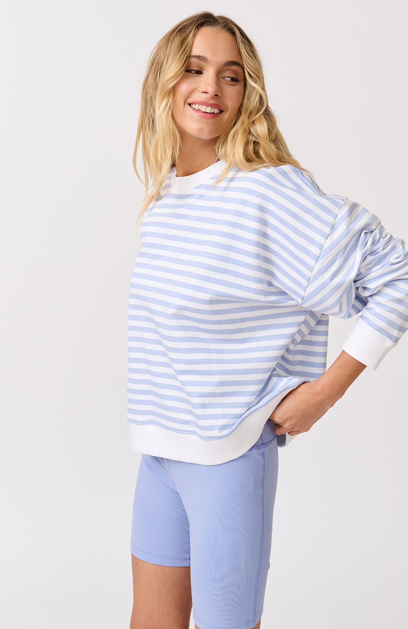 ADA SLIM SWEATER - Cornflower Stripe