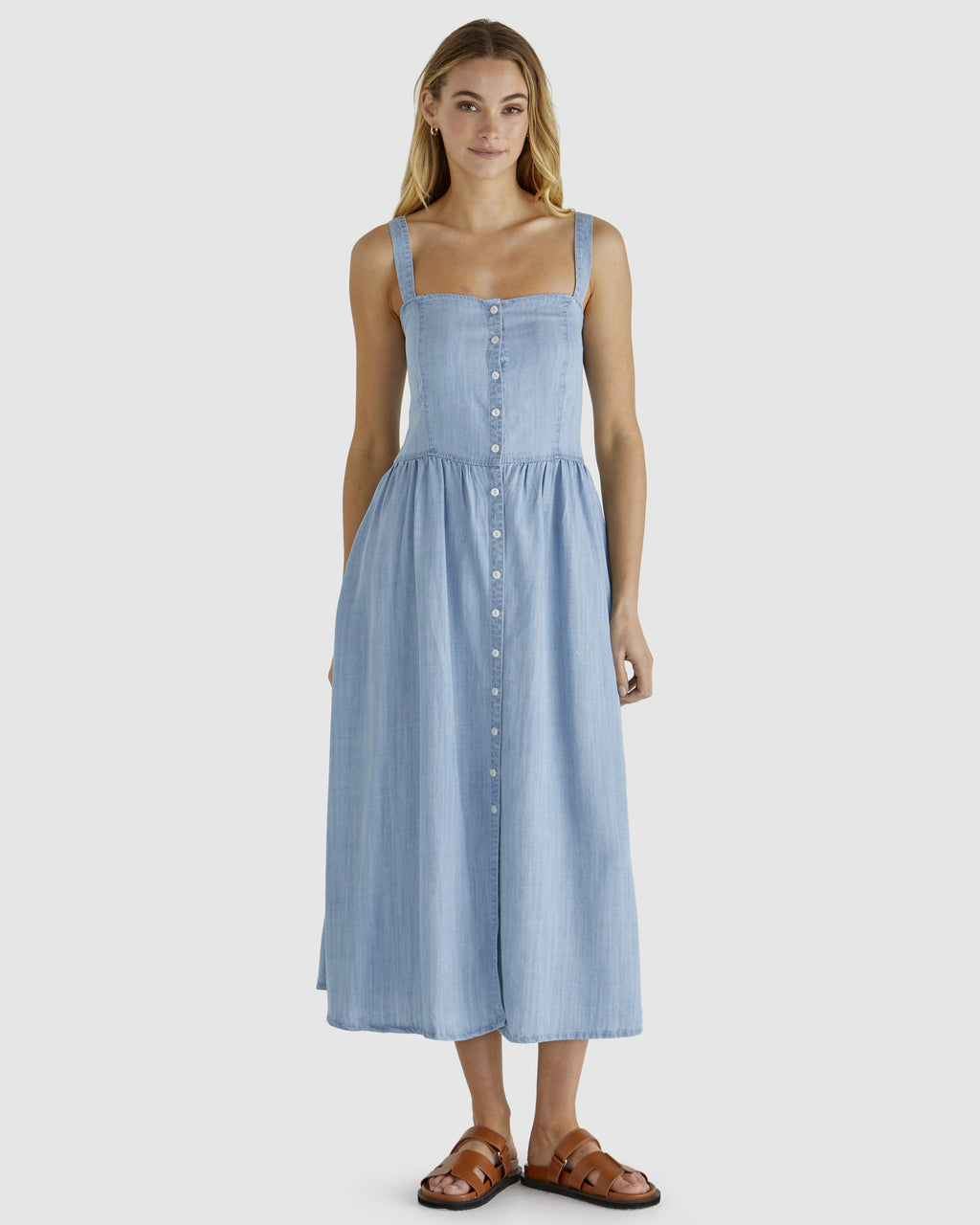 RYE MIDI DRESS - Chambray