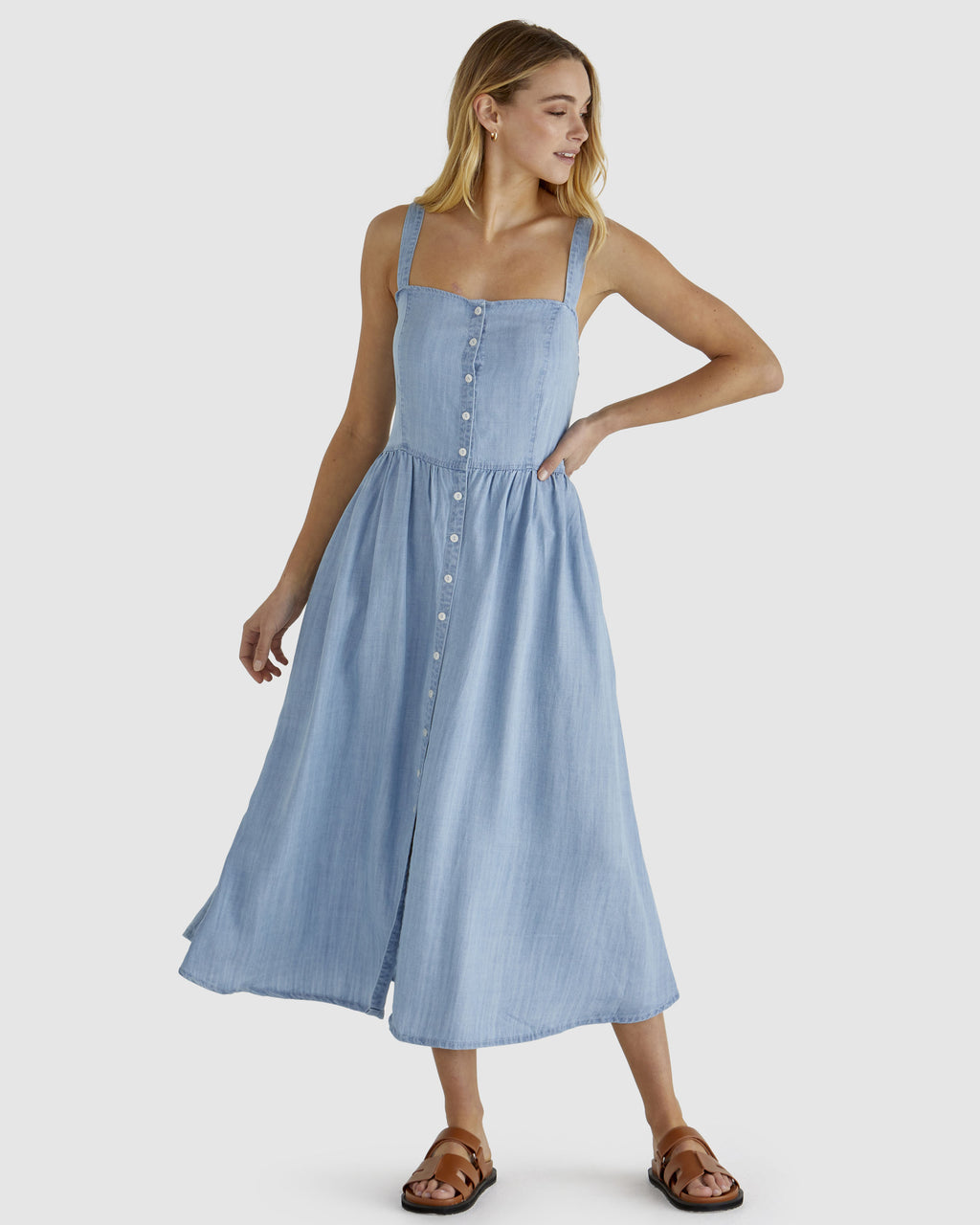 RYE MIDI DRESS - Chambray