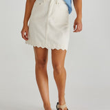 Vale Scalloped Denim Skirt