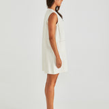 SABINE DENIM VEST DRESS - Parchment Wash
