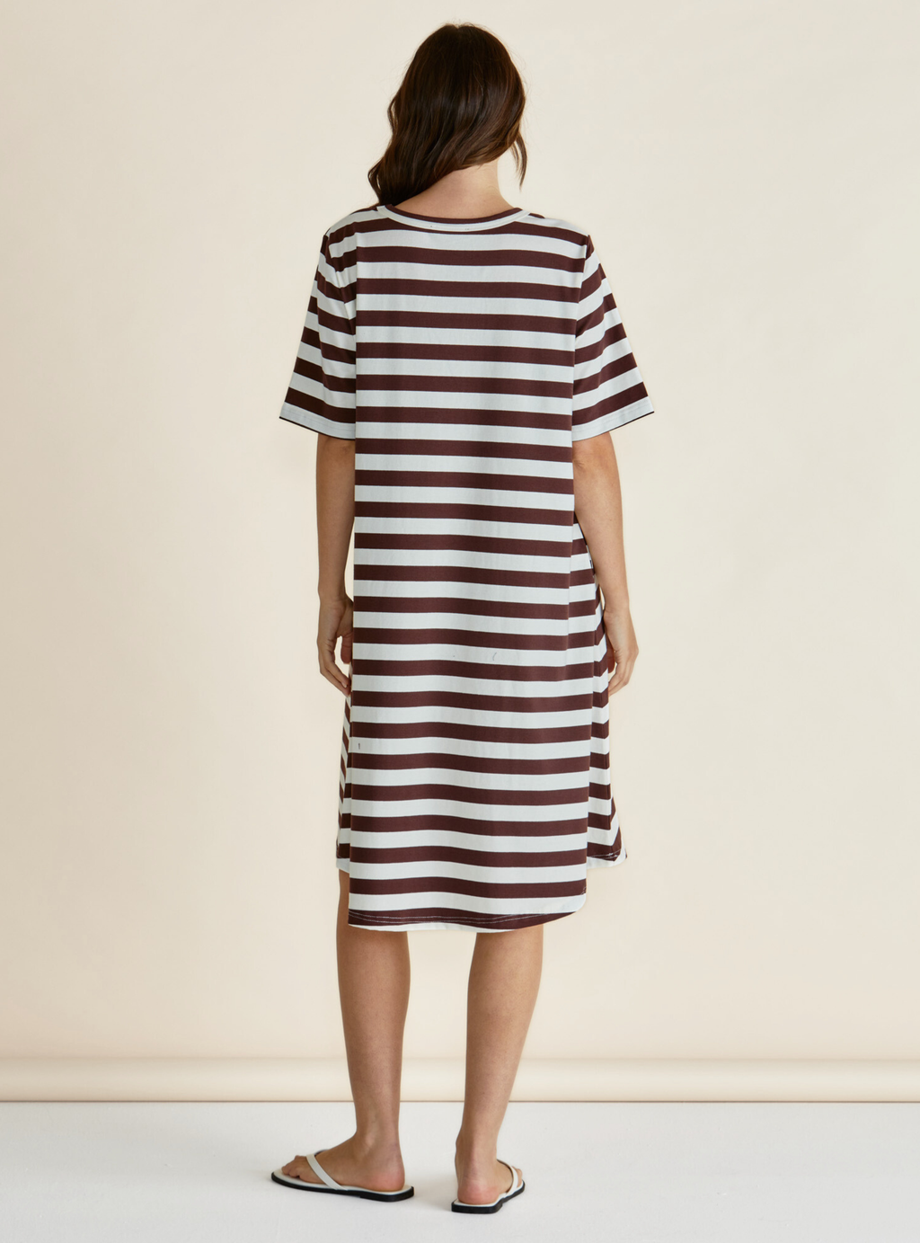 ELOISE T-SHIRT DRESS - Brown Stripe