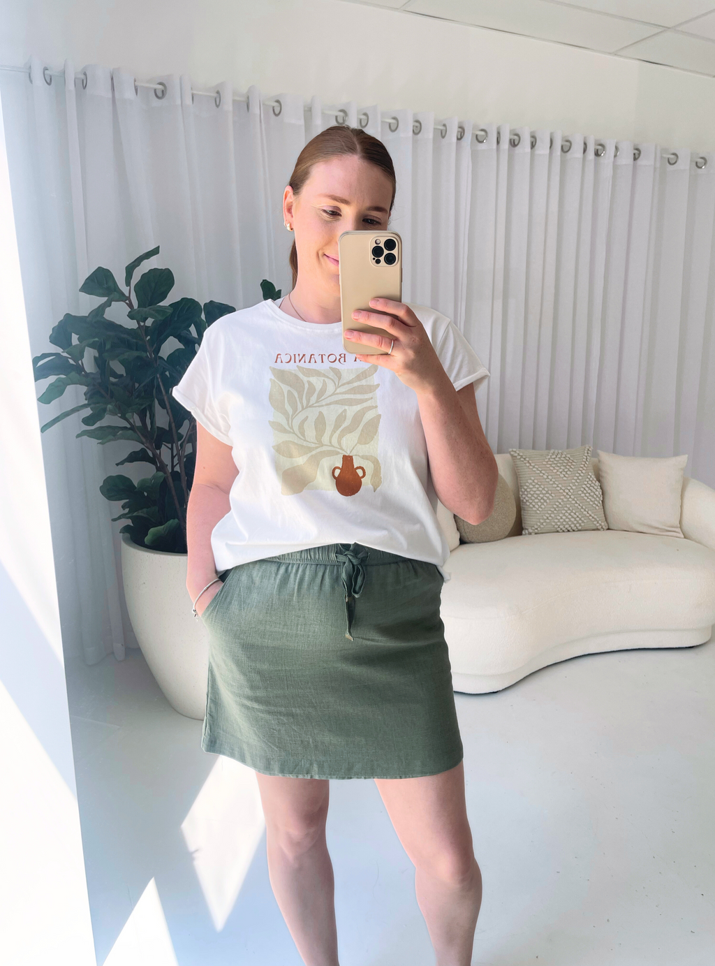 SARA SKIRT - Khaki