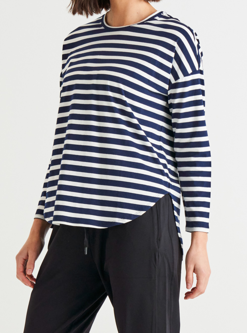 JESSIE LONG SLEEVE TEE - Blue Stripe