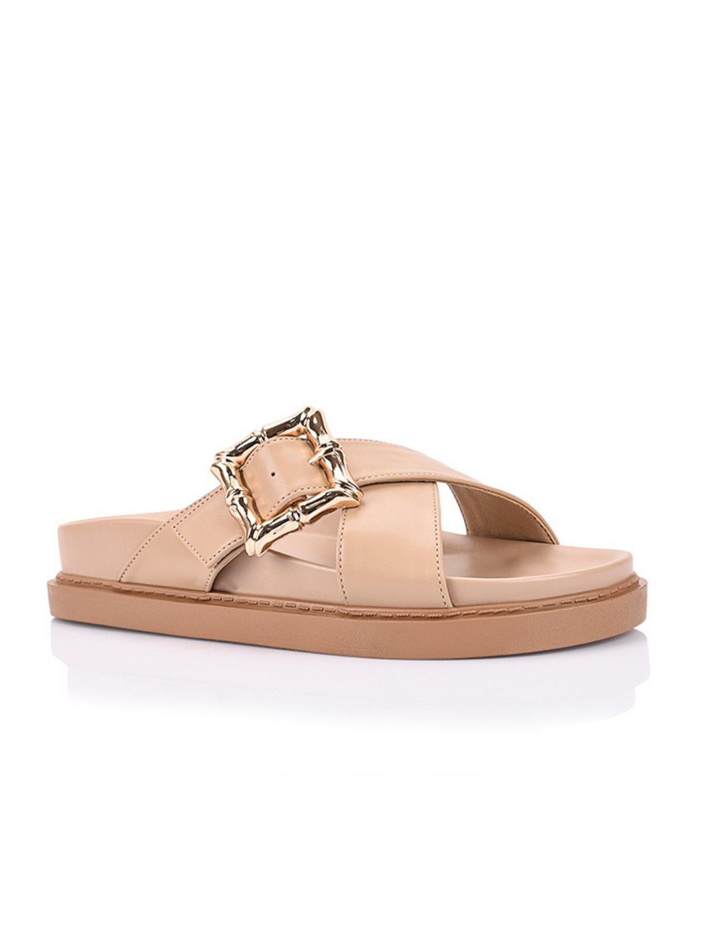 BRADFORD FOOTBED SLIDES - Beige