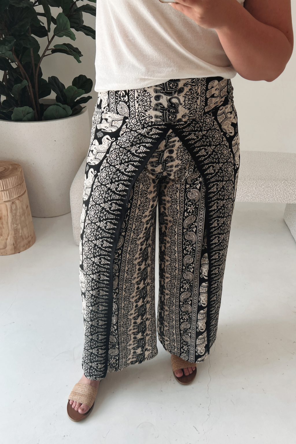 Boho wide leg clearance pants