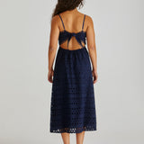 KALI BRODERIE DRESS - Navy