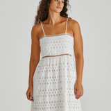 KALI BRODERIE DRESS - White