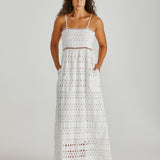 KALI BRODERIE DRESS - White