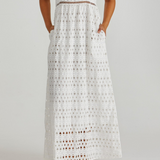 KALI BRODERIE DRESS - White